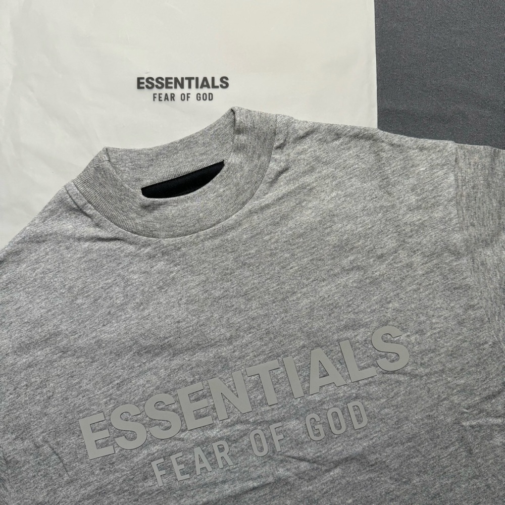 Kids Fear of God Essentials Dark Heather Oatmeal T-Shirt Item# 5658315 - Picture 12 of 12